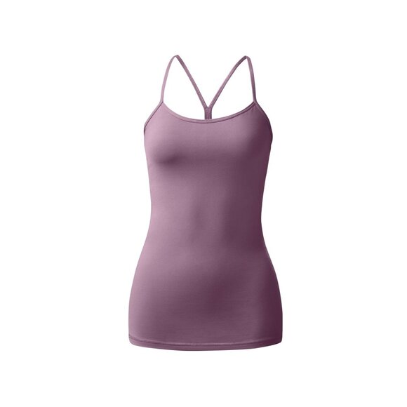 Lululemon Power Y Tank Top Dusty Mauve Small Sz 6 Stretch Shelf Bra No Padding - Picture 1 of 10